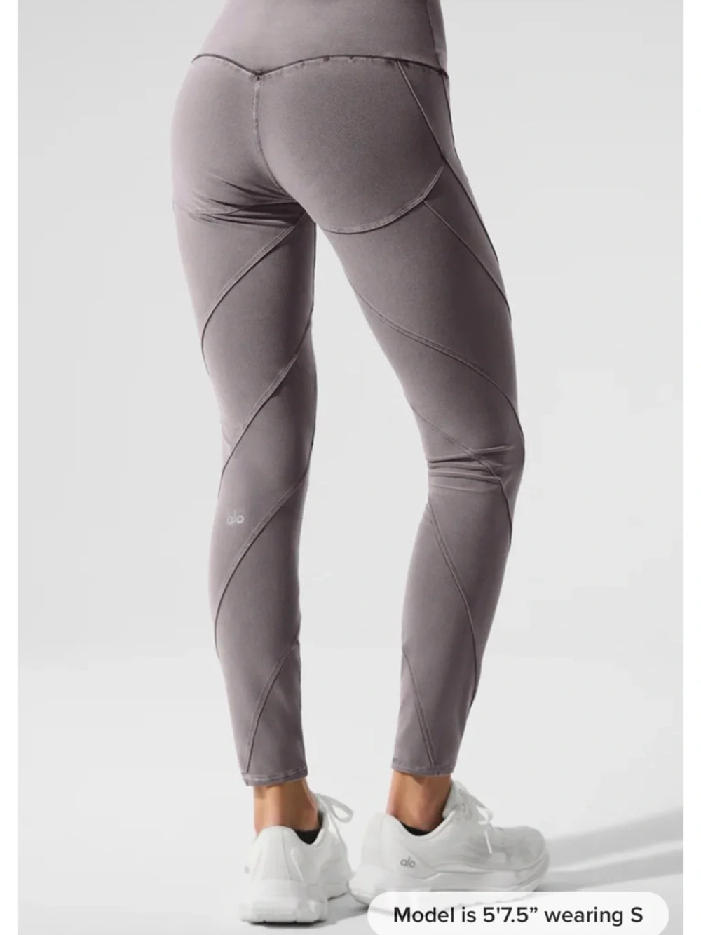ALO Yoga Alosoft Washed Cool Grey High-Waist‎ Sunray Leggings extra small